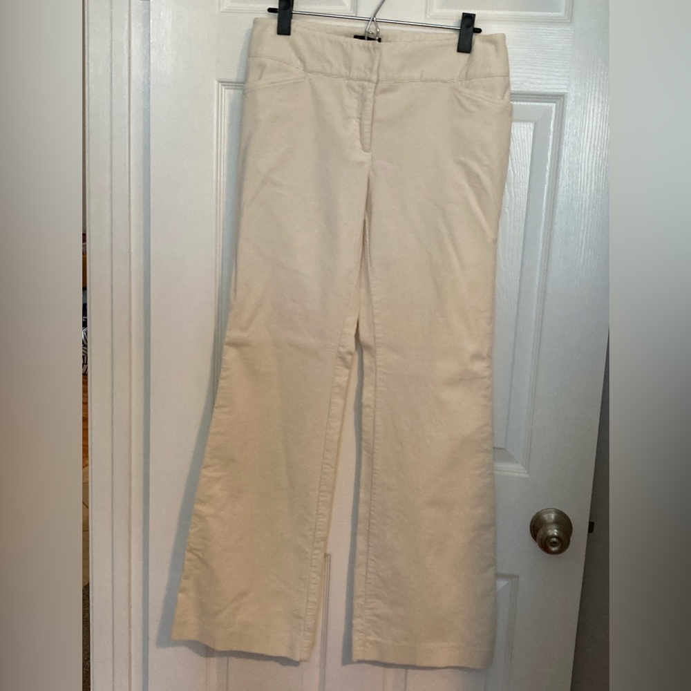 Cream color corduroy pants. Boot cut. Size 6